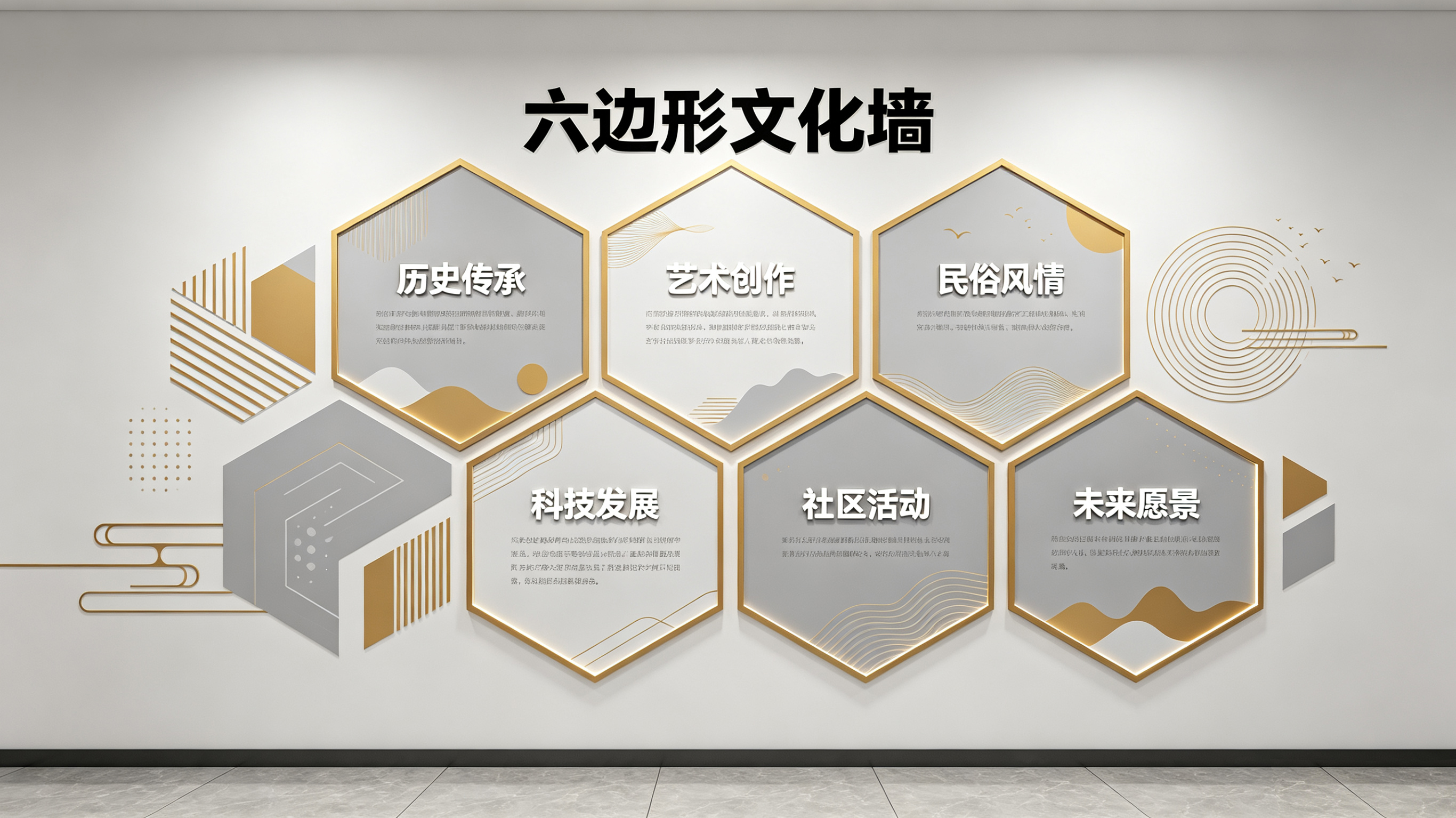 温州企业文化墙 | 六边形信息美学